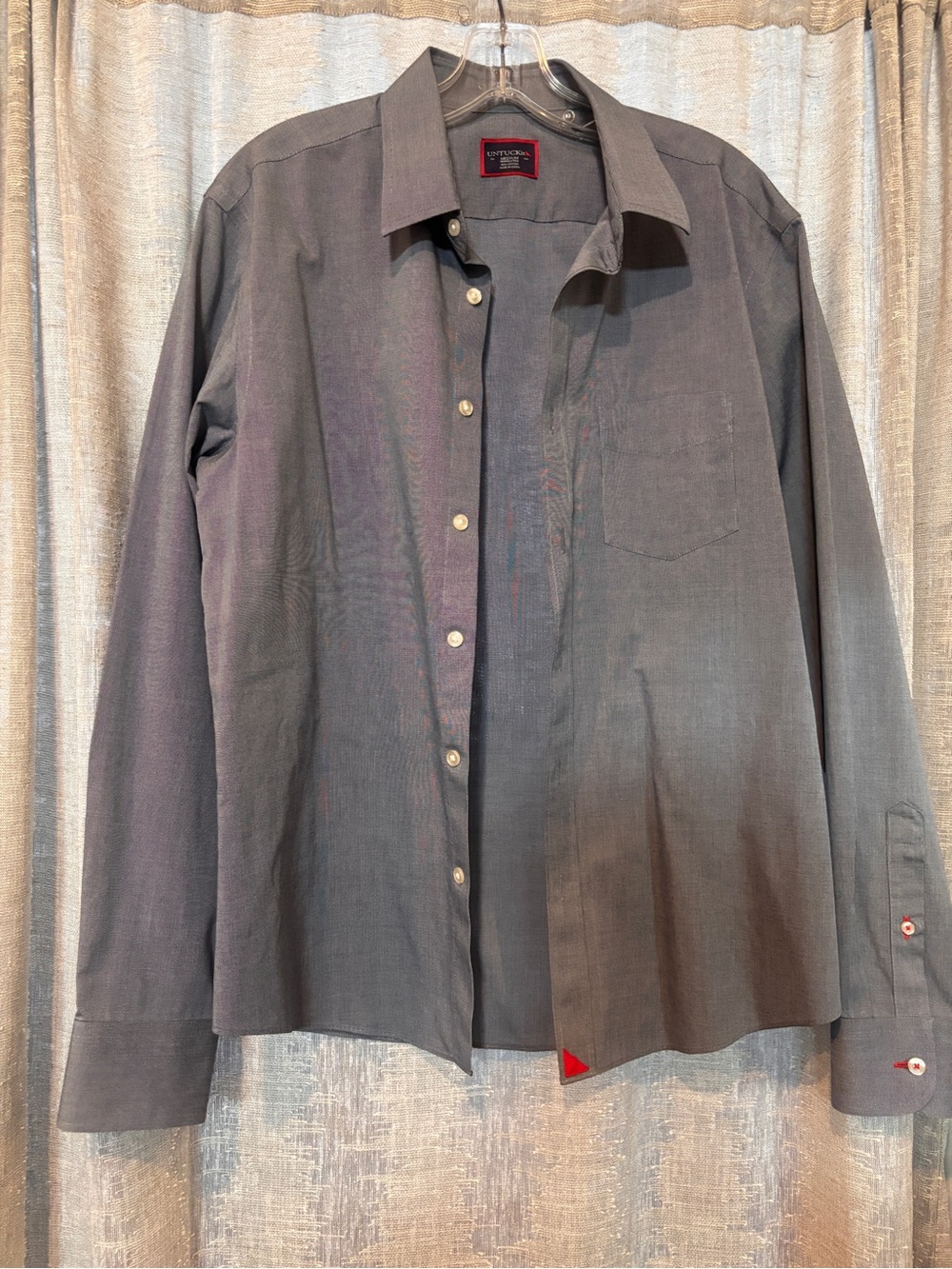 Untuckit Mens Button Down, Medium, Navy